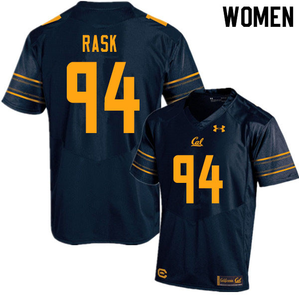 Women #94 Gunnar Rask Cal Bears UA College Football Jerseys Sale-Navy - Click Image to Close